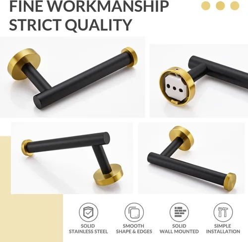 Miniatura 7 de Portarrollos para papel higiénico, APLusee colgador de acero inoxidable de medio abierto redondo, almacenamiento de pared para baño o cocina