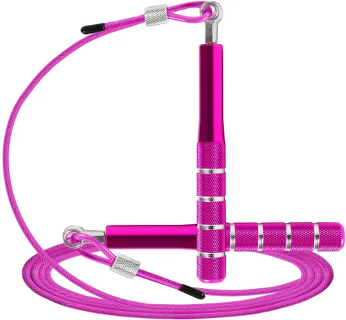 Cuerda para Saltar, Wastou Cuerda para Saltar de Velocidad para Entrenamiento de Ejercicio Físico, Cuerda para Saltar de Entrenamiento Ajustable Rosa