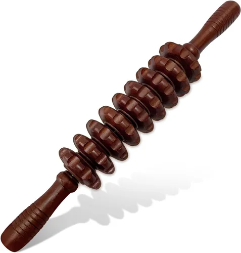 Miniatura 15 de Masajeador manual de madera con rodillo de mano, masajeador de punto de gatillo para fascia, celulitis, músculos y abdomen, masajeador de terapia