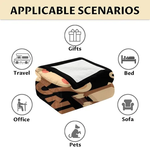 Miniatura 6 de Manta de mono para niñas pequeñas, tamaño de regazo de 30 x 40 pulgadas, manta de felpa suave y peluda para regalo, manta negra linda para cama, sofá