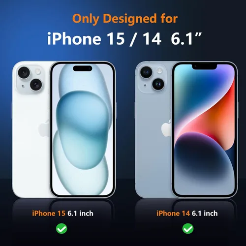 Miniatura 2 de SPIDERCASE Funda para iPhone 14/Funda para iPhone 15, [Protección contra Caídas de Grado Militar de 15 PIES][Antideslizante] Paquete de 2