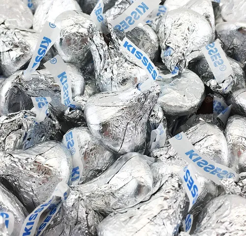 Kisses Chocolate con leche, (más de 327 piezas) 3.5 libras envuelto individualmente en papel de aluminio plateado, bolsa de – perfecta para regalos,