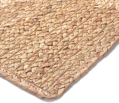 Miniatura 6 de Juego de 6 manteles individuales tejidos, manteles individuales de ratán de 17 x 12 pulgadas, cargadores de jacinto de agua natural para platos