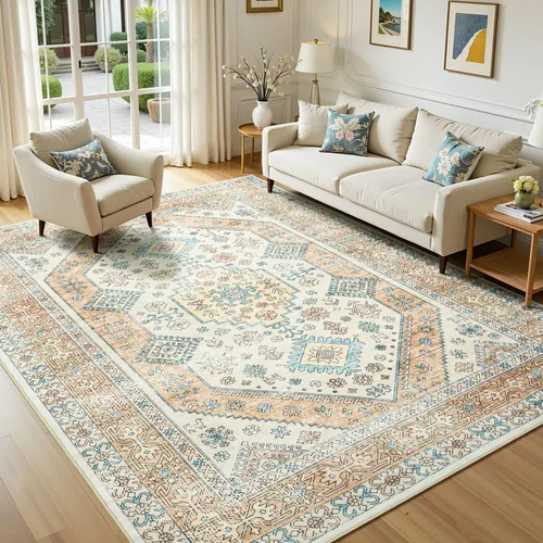 Miniatura 62 de Lofus 8x10 Alfombras de área para sala de estar, alfombra de área lavable, alfombras para dormitorio, cocina, alfombra vintage boho, alfombra suave