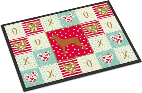 Caroline's Treasures CK5958JMAT - Felpudo Vizsla Love de 24 x 36 pulgadas, para interiores y exteriores, para entrada, antideslizante, lavable, de