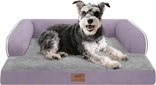 Miniatura 42 de Cama ortopédica impermeable para perros pequeños, cama para perros de tamaño mediano, cómoda cama para mascotas y gatos con lados, funda extraíble