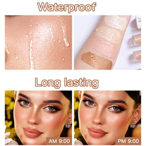 Miniatura 5 de Mysense Maquillaje iluminador líquido, iluminador facial luminoso natural, luminizador ligero y sedoso, maquillaje iluminador facial impermeable