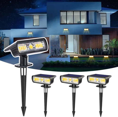 Miniatura 12 de Toodour Foco solar para exteriores, paquete de 4 luces solares para exteriores con 2 modos, luces de inundación impermeables alimentadas por energía