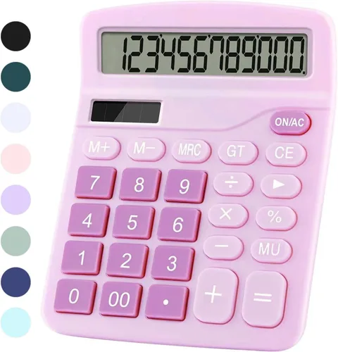 Miniatura 8 de Calculadora de escritorio de oficina - Calculadora financiera simple de doble potencia con botón grande pantalla grande para oficina, hogar y Negro