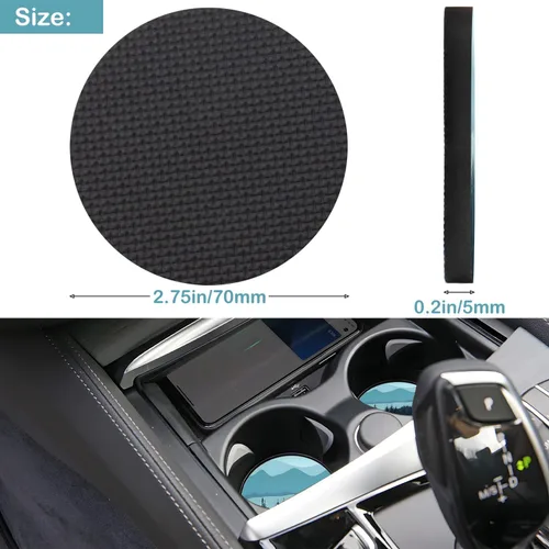 Miniatura 2 de Portavasos para automóvil, paquete de 2 – Posavasos universales antideslizantes de 2.75 pulgadas, posavasos de goma para automóvil, accesorios