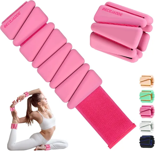 Miniatura 31 de BECOJADDE Pesas de Tobillo para Mujeres Pesas de Muñeca Juego de 2 (1 lb/2 lbs Cada Una) Peso Ajustable para Brazo y Pierna para Mujeres y Hombres