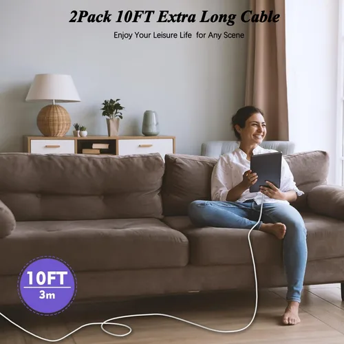 Miniatura 7 de Cargador rápido para iPad, paquete de 2 bloques de carga adaptadores de enchufe de pared USB C y cable USB C a C de 3m para iPad Pro 13 (M4)/iPad