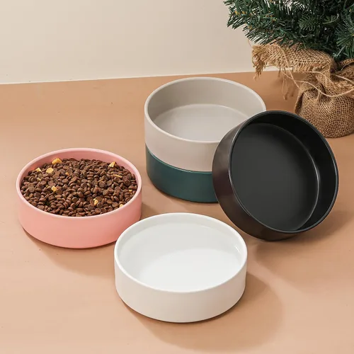 Miniatura 7 de Cuenco de cerámica para perros para comida y agua, cuenco comedero para mascotas para perros pequeños a medianos y gatos de interior, plato de Blanco