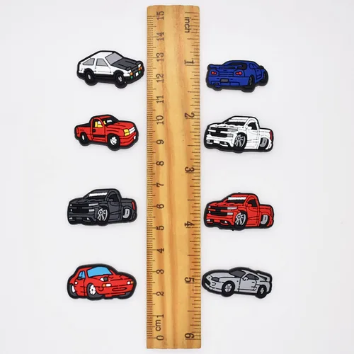 Miniatura 7 de 20/50 dijes para zapatos, camiones mixtos, automóviles, dinero, deportes, béisbol, PVC, decoración de zapatos para adolescentes, hombres, regalos