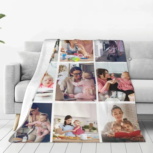 Miniatura 21 de Manta personalizada con texto, fotos, manta personalizada para cumpleaños de adultos y niños, boda, Navidad, Halloween, Día del Padre, Día