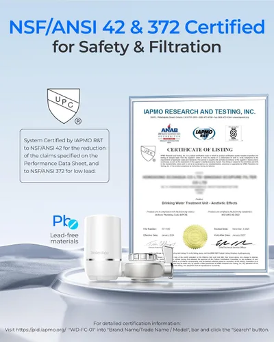Miniatura 7 de Waterdrop Filtro de agua para grifo de fregadero, purificador de agua certificado NSF, filtro de agua del grifo de 320 galones para fregadero