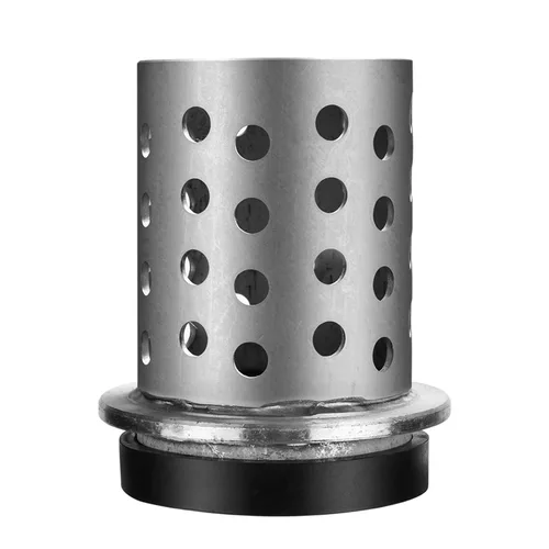 Miniatura 25 de DZQ Frasco de fundición perforada al vacío, acero inoxidable 304 con brida con base de bebedero de goma, varios tamaños para fundición de metal