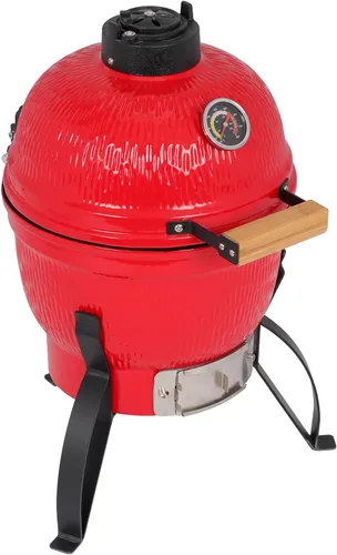 Miniatura 2 de Vasitelan Parrilla de Cerámica, Parrilla Portátil de Cerámica de Carbón de 13 pulgadas, Parrilla de Carbón Kamado BBQ (Naranja)