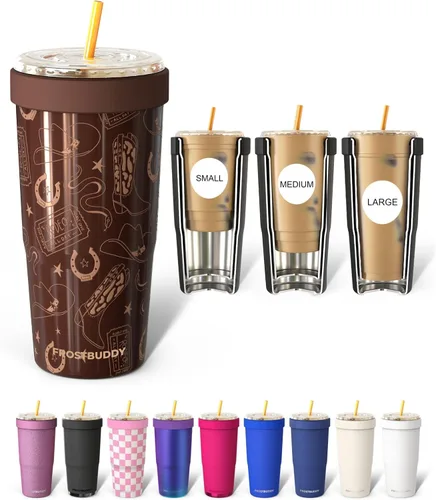 Miniatura 48 de Frost Buddy Togo Buddy - Vaso de acero inoxidable con aislamiento al vacío de 30 onzas, taza de café para llevar, taza de café helado, manga de café