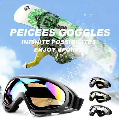 Miniatura 7 de Peicees Paquete de 4 gafas de esquí para mujeres, hombres, niños, deportes de nieve, motocicleta, snowboard