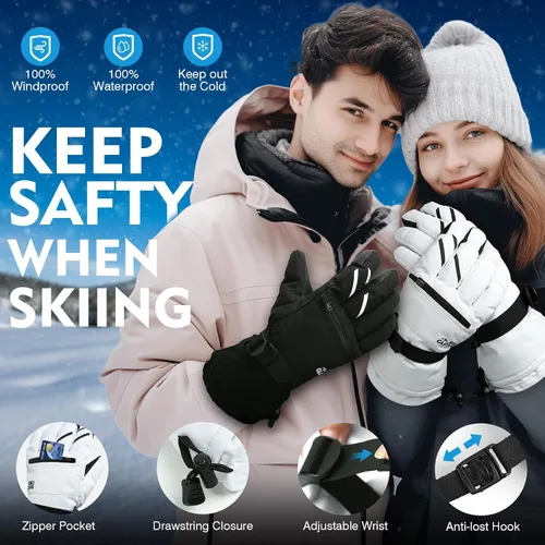 Miniatura 5 de ZENUTA Waterproof Winter Gloves Men, Windproof Snow Ski Gloves, Breathable Warm Thermal Gloves for Women, 5-Finger Touchscreen Gloves for Driving