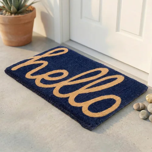 Miniatura 89 de Fab Habitat Felpudo extra grueso, tejido a mano, duradero, fibra de coco natural, entrada, puerta delantera, porche, patio, pájaros en rama, gris
