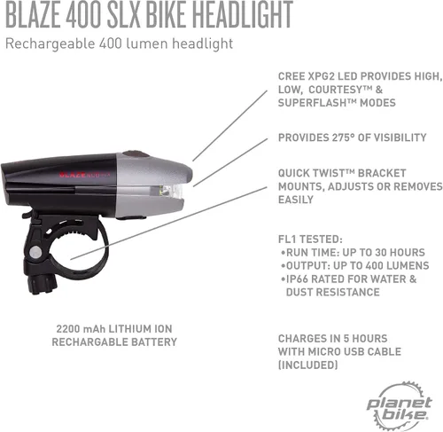 Miniatura 6 de Planet Bike Faro delantero para bicicleta Blaze® 400 SLX