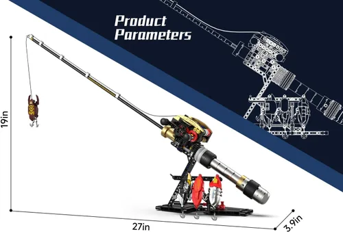 Miniatura 3 de Juguete de bloques de construcción de caña de pescar, compatible con caña de pescar LEGO, juego de construcción de caña de pescar mecánica STEM