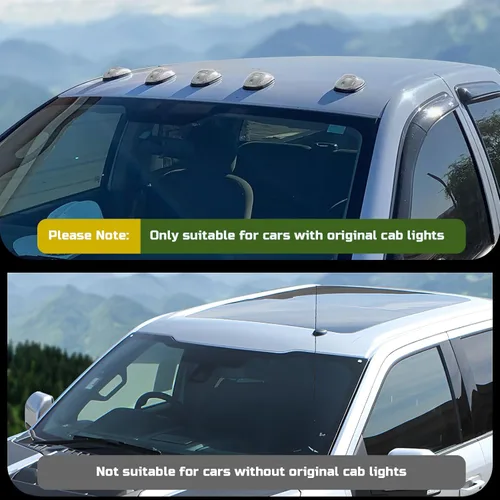 Miniatura 7 de R&F Auto Luces LED de cabina 5 piezas de luces de marcador de techo de cabina ahumadas compatibles con Ram 1500 2500 3500 (2003-2018) lámparas