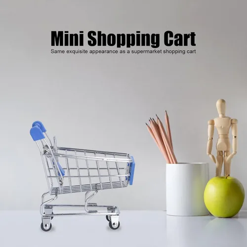 Miniatura 2 de Dpofirs Mini carrito de supermercado, carrito de compras, carrito de supermercado, mini carrito de compras, mini juguete de almacenamiento