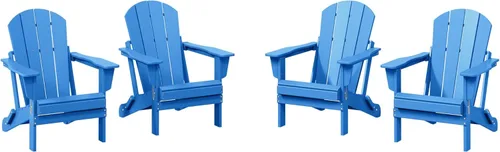 Miniatura 45 de WestinTrends Malibu HDPE - Silla plegable Adirondack de polietileno para exteriores, color negro