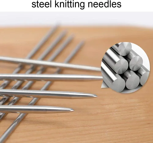 Miniatura 3 de Mdoker Juego de agujas de tejer de aluminio con estuche, 22 agujas de tejer rectas de un solo punto, agujas de suéter de 13.5 pulgadas de longitud