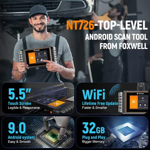 Miniatura 5 de FOXWELL NT726 - Escáner OBD2 para todos los sistemas 2026 con más de 12 restablecimientos de servicio, escáner de diagnóstico para todos