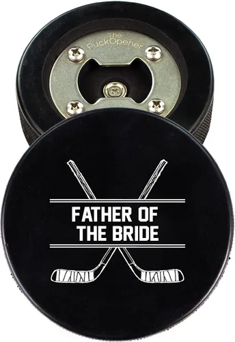 Miniatura 12 de Disco de hockey de acero inoxidable para abrebotellas, regalo para el mejor hombre padrinos de boda, disco impreso – Propuesta de disco de hockey