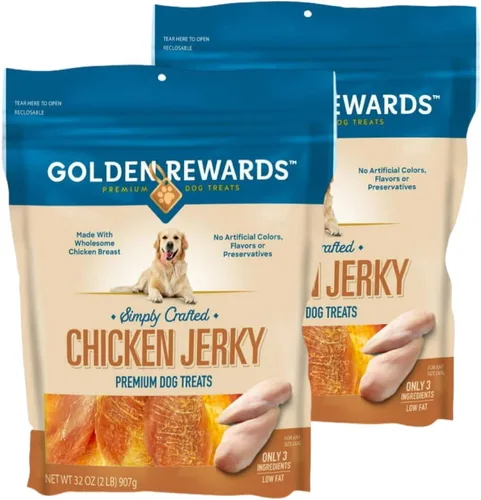 Golden Rewards Paquete de 2 golosinas de pollo para perros, 32 onzas