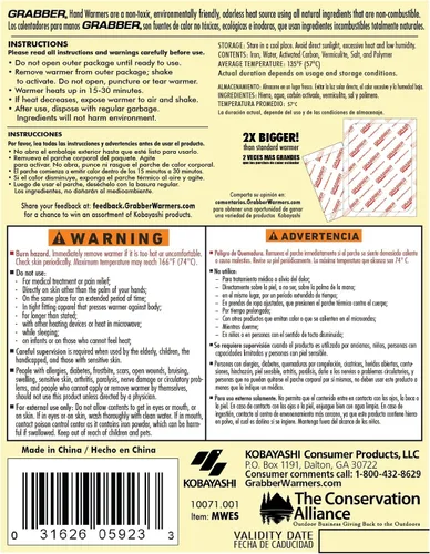 Miniatura 6 de Calentadores corporales Grabber de 18 horas 30