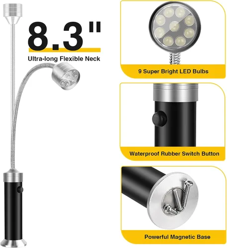 Miniatura 2 de Jasee Luz para parrilla de barbacoa, accesorios de barbacoa para exteriores con base magnética, regalos de calcetines para hombre, cuello flexible