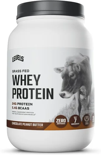 Miniatura 14 de Levels - Polvo de proteína de suero alimentado con pasto, sin artificiales, 24G de proteína, chocolate puro, 2 libras