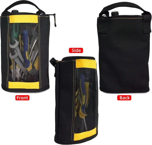 Miniatura 3 de MELOTOUGH Bolsa de lona con cremallera para herramientas, bolsa con cremallera y ventana de malla y ojales colgantes, paquete de 2