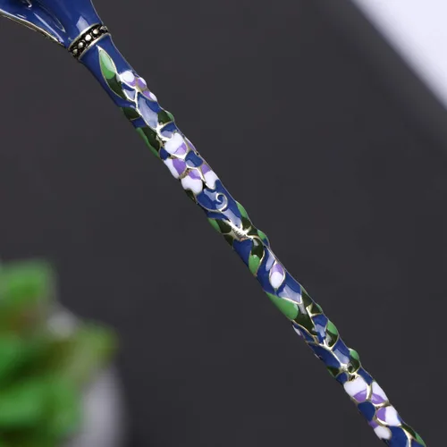 Miniatura 4 de Happyyami Pinzas para el pelo de boda Retro Cloisonne Metal aleación pelo palillo decorativo fiesta disfraz accesorios para el cabello damas mujeres