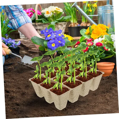 Miniatura 6 de Yardwe Juego de macetas de vivero para horticultura Suculentas Suelo Inicio Planta Invernadero titular de plantas desechables Traje floral