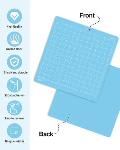 Miniatura 6 de Gwybkq Paquete de 24 alfombrillas de corte de agarre ligero y estándar, 12 x 12 pulgadas, compatibles con máquinas Cricut, perfectas para papel