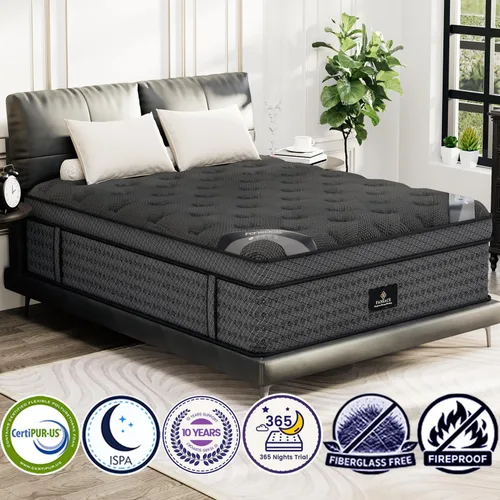 Miniatura 6 de Colchón firme California King (alta gama mejorada) Colchón híbrido California King de lujo de 12 pulgadas en una caja, espuma viscoelástica de gel