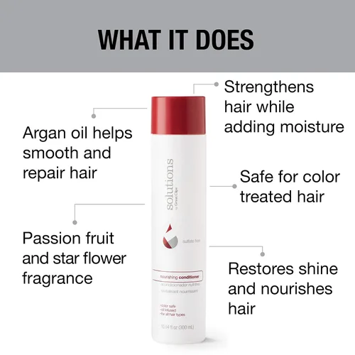 Miniatura 4 de GREAT CLIPS Solutions Acondicionador nutritivo de 10 onzas líquidas Aceite de argán Sin sulfatos y parabenos Hidrata y repara el cabello