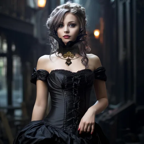 Miniatura 5 de HOMELEX Gargantilla gótica victoriana negra con cuello de plumas naturales para Halloween