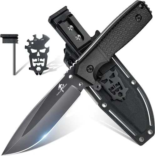 Miniatura 8 de Purple Dragon Cuchillo de hoja fija con funda Kydex Cuchillos caqui para acampar, regalos para hombres