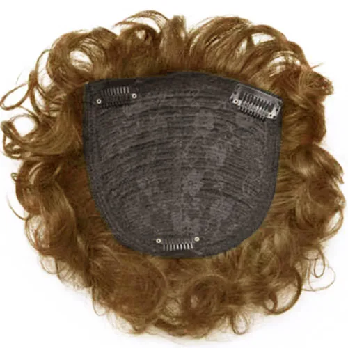 Miniatura 2 de Peluca de repuesto para cabello rizado, peluca de cabello humano corto con clip, pieza de cabello ondulado para mujeres con pérdida de cabello