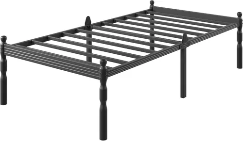 Miniatura 13 de Base de cama resistente de tamaño individual con almacenamiento y tapón de colchón, marco de cama de metal con plataforma, no necesita somier, fácil