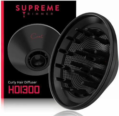 Supreme Trimmer - Difusor de cabello rizado | Adaptable para secador de pelo SHD347 para cabello rizado, ondulado y de aspecto natural | HDi300 Negro