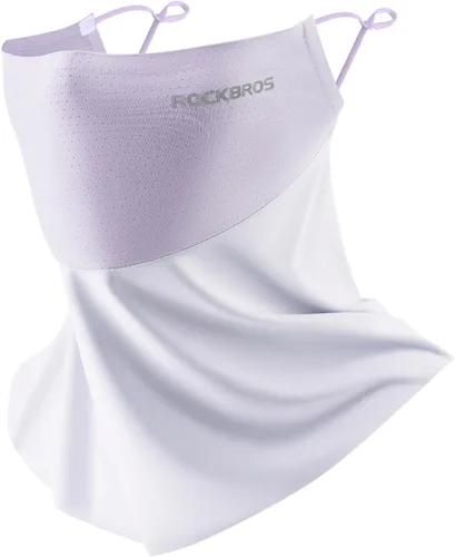 ROCKBROS Polaina refrescante para el cuello, bufanda, cubre la cara con bucles para las orejas, transpirable, protección solar UV, pasamontañas para